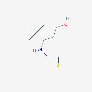 molecular formula C10H21NOS B15069207 4,4-Dimethyl-3-[(thietan-3-yl)amino]pentan-1-ol 