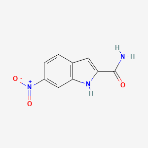 molecular formula C9H7N3O3 B15069379 6-nitro-1H-indole-2-carboxamide 