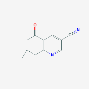 molecular formula C12H12N2O B15069401 7,7-Dimethyl-5-oxo-5,6,7,8-tetrahydroquinoline-3-carbonitrile CAS No. 135987-11-0