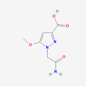 molecular formula C7H9N3O4 B15069507 1-(2-Amino-2-oxoethyl)-5-methoxy-1H-pyrazole-3-carboxylic acid CAS No. 1263207-37-9