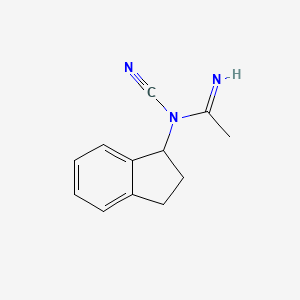 molecular formula C12H13N3 B15069511 N-Cyano-N-(2,3-dihydro-1H-inden-1-yl)acetimidamide 