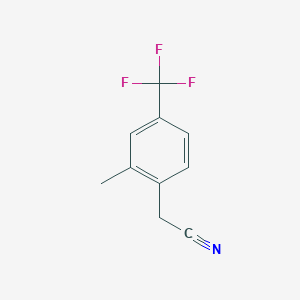 molecular formula C10H8F3N B15069609 2-(2-Methyl-4-(trifluoromethyl)phenyl)acetonitrile CAS No. 1214332-16-7