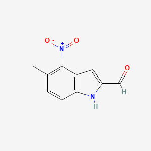 molecular formula C10H8N2O3 B15069638 5-Methyl-4-nitro-1H-indole-2-carbaldehyde CAS No. 61149-55-1