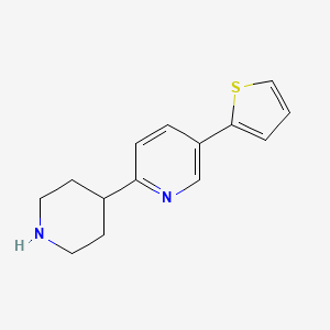 molecular formula C14H16N2S B1506981 5-Thiophen-2-YL-1',2',3',4',5',6'-hexahydro-[2,4']bipyridinyl 