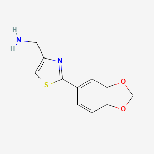 molecular formula C11H10N2O2S B1506985 C-(2-Benzo[1,3]dioxol-5-YL-thiazol-4-YL)-methylamine CAS No. 885279-79-8