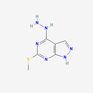 molecular formula C6H8N6S B15069884 4-Hydrazinyl-6-(methylthio)-1H-pyrazolo[3,4-d]pyrimidine 