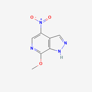 molecular formula C7H6N4O3 B15069975 7-methoxy-4-nitro-1H-pyrazolo[3,4-c]pyridine 