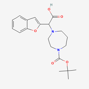 molecular formula C20H26N2O5 B1507000 1-Boc-4-(苯并呋喃-2-YL-羧甲基)-[1,4]二氮杂环戊烷 CAS No. 885275-79-6