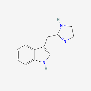 molecular formula C12H13N3 B15070009 1H-Indole, 3-(2-imidazolin-2-ylmethyl)- CAS No. 19853-01-1