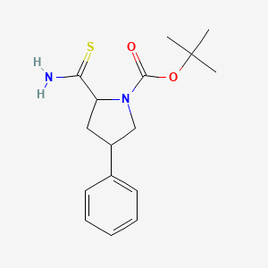 molecular formula C16H22N2O2S B1507001 Tert-butyl 2-carbamothioyl-4-phenylpyrrolidine-1-carboxylate CAS No. 885277-70-3