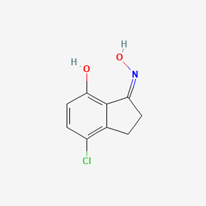 molecular formula C9H8ClNO2 B15070018 4-Chloro-7-hydroxy-2,3-dihydro-1H-inden-1-one oxime 