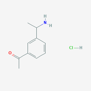 molecular formula C10H14ClNO B15070051 1-[3-(1-Aminoethyl)phenyl]ethanone;hydrochloride 