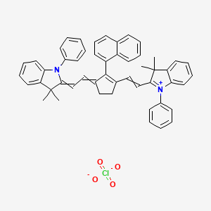 2-((E)-2-[3-[(E)-2-(3,3-Dimethyl-1-phenyl-1,3-dihydro-2H-indol-2-ylidene)ethylidene]-2-(1-naphthyl)-1-cyclopenten-1-YL]ethenyl)-3,3-dimethyl-1-phenyl-3H-indolium perchlorate