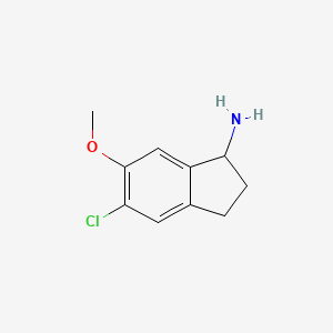 molecular formula C10H12ClNO B15070145 5-Chloro-6-methoxy-2,3-dihydro-1H-inden-1-amine 