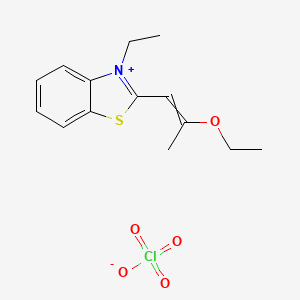 2-(2-Ethoxyprop-1-en-1-yl)-3-ethyl-1,3-benzothiazol-3-ium perchlorate