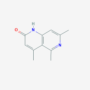 molecular formula C11H12N2O B15070199 4,5,7-Trimethyl-1,6-naphthyridin-2-ol 