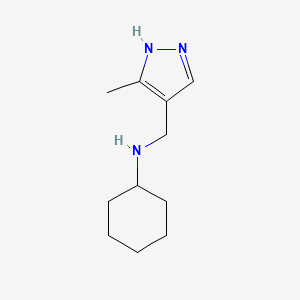 molecular formula C11H19N3 B15070218 N-((5-Methyl-1H-pyrazol-4-yl)methyl)cyclohexanamine 