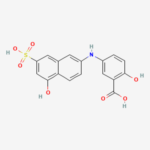 2-Hydroxy-5-[(5-hydroxy-7-sulfonaphthalen-2-yl)amino]benzoic acid