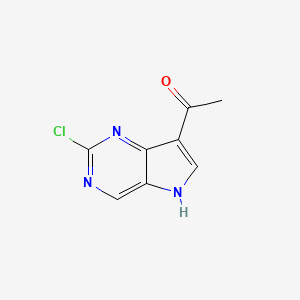 molecular formula C8H6ClN3O B15070303 1-(2-Chloro-5H-pyrrolo[3,2-d]pyrimidin-7-yl)ethanone 