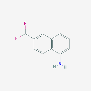 molecular formula C11H9F2N B15070327 1-Amino-6-(difluoromethyl)naphthalene 