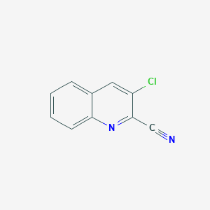 molecular formula C10H5ClN2 B15070356 3-Chloroquinoline-2-carbonitrile 