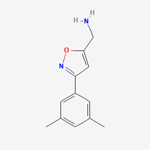 molecular formula C12H14N2O B1507036 (3-(3,5-Dimethylphenyl)isoxazol-5-YL)methanamine CAS No. 885273-62-1