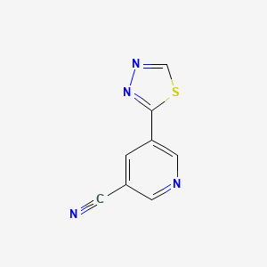 molecular formula C8H4N4S B15070437 5-(1,3,4-Thiadiazol-2-yl)nicotinonitrile CAS No. 1346687-62-4