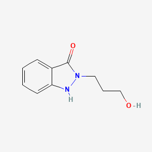 molecular formula C10H12N2O2 B15070492 2-(3-Hydroxypropyl)-1H-indazol-3(2H)-one CAS No. 89438-61-9