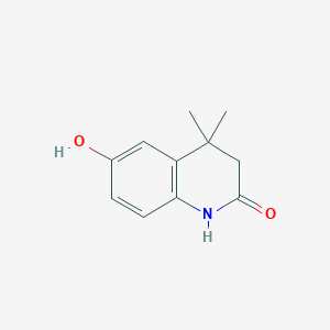 molecular formula C11H13NO2 B15070549 6-Hydroxy-4,4-dimethyl-3,4-dihydroquinolin-2(1H)-one 