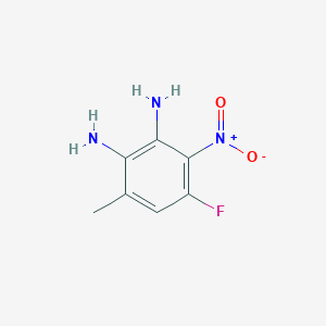 molecular formula C7H8FN3O2 B15070637 4-Fluoro-6-methyl-3-nitrobenzene-1,2-diamine 