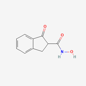 molecular formula C10H9NO3 B15070674 N-Hydroxy-1-oxo-2,3-dihydro-1H-indene-2-carboxamide 