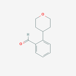 molecular formula C12H14O2 B15070703 2-(Tetrahydro-2H-pyran-4-yl)benzaldehyde 