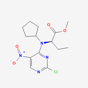 (R)-Methyl 2-((2-chloro-5-nitropyrimidin-4-yl)(cyclopentyl)amino)butanoate