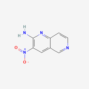 molecular formula C8H6N4O2 B15070807 3-Nitro-1,6-naphthyridin-2-amine CAS No. 87992-35-6