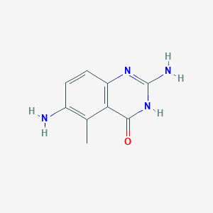 molecular formula C9H10N4O B15070847 2,6-Diamino-5-methylquinazolin-4(1H)-one CAS No. 56239-17-9