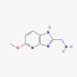 molecular formula C8H10N4O B15070972 (5-Methoxy-3H-imidazo[4,5-b]pyridin-2-yl)methanamine 