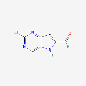 2-Chloro-5H-pyrrolo[3,2-d]pyrimidine-6-carbaldehyde