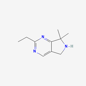 molecular formula C10H15N3 B15071175 2-Ethyl-7,7-dimethyl-6,7-dihydro-5H-pyrrolo[3,4-D]pyrimidine 