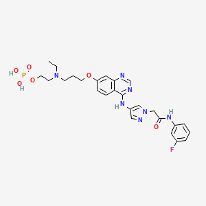 2-[Ethyl[3-[[4-[[1-[2-[(3-fluorophenyl)amino]-2-oxoethyl]-1H-pyrazol-4-yl]amino]quinazolin-7-yl]oxy]propyl]amino]ethyl dihydrogen phosphate