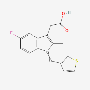 {5-Fluoro-2-methyl-1-[(thiophen-3-yl)methylidene]-1H-inden-3-yl}acetic acid