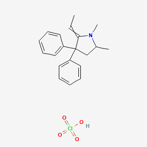 molecular formula C20H24ClNO4 B1507129 Pyrrolidine, 2-ethylidene-1,5-dimethyl-3,3-diphenyl-, perchlorate CAS No. 66729-78-0