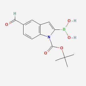 molecular formula C14H16BNO5 B1507131 (1-(tert-Butoxycarbonyl)-5-formyl-1H-indol-2-yl)boronic acid CAS No. 913388-54-2