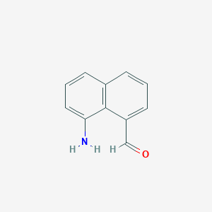 molecular formula C11H9NO B15071377 1-Aminonaphthalene-8-carboxaldehyde 