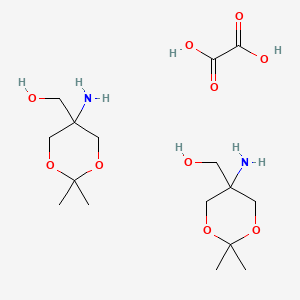 molecular formula C16H32N2O10 B1507146 5-Amino-2,2-dimethyl-1,3-dioxane-5-methanol oxalate (2:1) CAS No. 97583-52-3