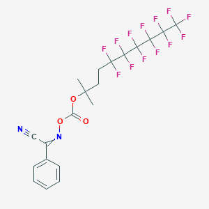 molecular formula C20H15F13N2O3 B1507150 2-[(4,4,5,5,6,6,7,7,8,8,9,9,9-Tridecafluoro-1,1-dimethylnonyloxy) carbonyloxyimino]-2-phenylacetonitrile CAS No. 892154-76-6