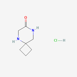 molecular formula C7H13ClN2O B15071559 5,8-Diazaspiro[3.5]nonan-7-one hydrochloride 