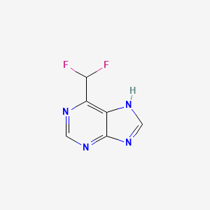 molecular formula C6H4F2N4 B15071579 6-(difluoromethyl)-7H-purine 