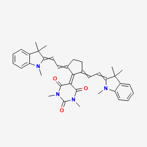molecular formula C37H40N4O3 B1507159 5-{2,5-Bis[2-(1,3,3-trimethyl-1,3-dihydro-2H-indol-2-ylidene)ethylidene]cyclopentylidene}-1,3-dimethylpyrimidine-2,4,6(1H,3H,5H)-trione CAS No. 256520-09-9