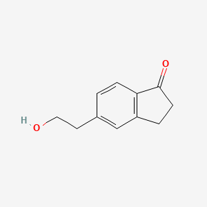 molecular formula C11H12O2 B15071641 5-(2-Hydroxyethyl)-2,3-dihydro-1H-inden-1-one 