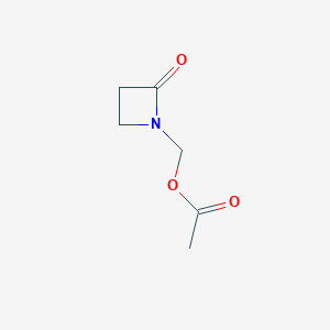 molecular formula C6H9NO3 B15072460 (2-Oxoazetidin-1-yl)methyl acetate 